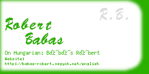 robert babas business card